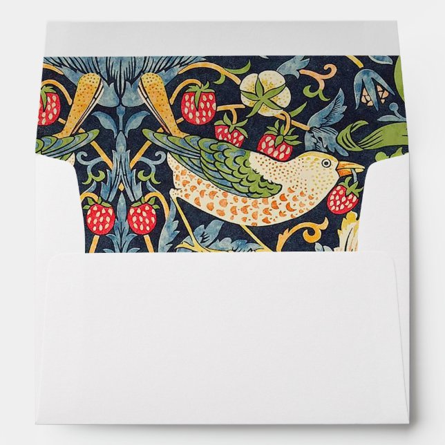 William Morris Strawberry Thief Floral Pattern Envelope (Back (Bottom))
