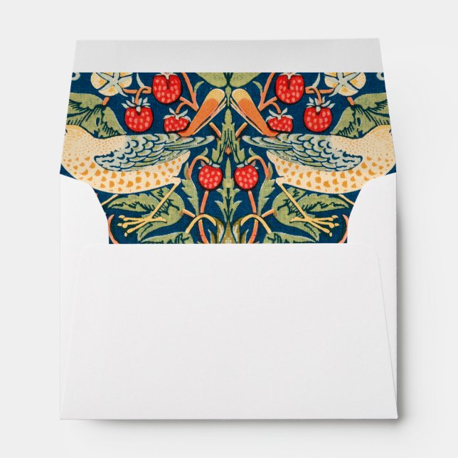 William Morris Strawberry Thief Floral Pattern Envelope (Back (Bottom))