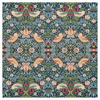 William Morris Strawberry Thief Floral Pattern Fabric