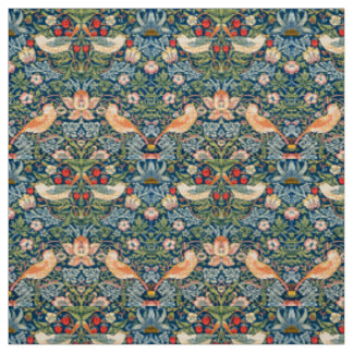 William Morris Strawberry Thief Floral Pattern Fabric