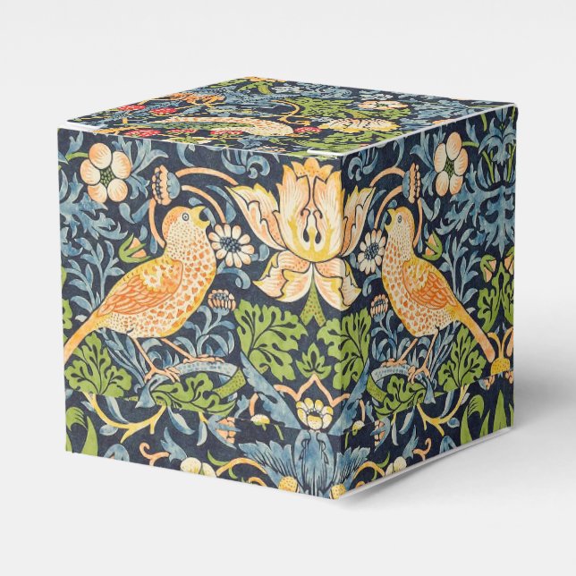 William Morris Strawberry Thief Floral Pattern Favour Box (Front Side)