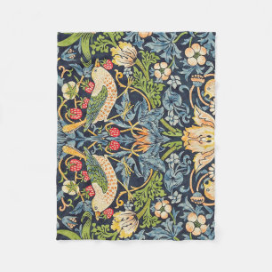 William Morris Strawberry Thief Floral Pattern Fleece Blanket