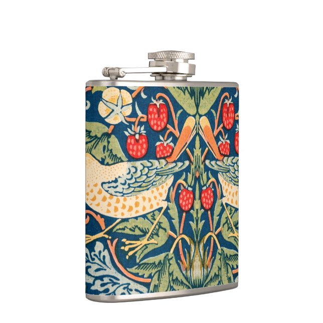 William Morris Strawberry Thief Floral Pattern Hip Flask (Right)