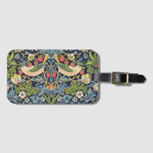 William Morris Strawberry Thief Floral Pattern Luggage Tag