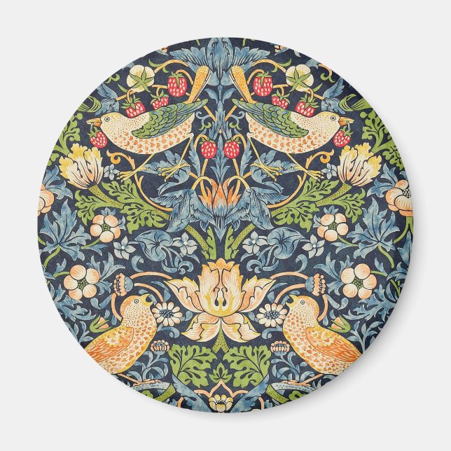 William Morris Strawberry Thief Floral Pattern Magnet (Front)