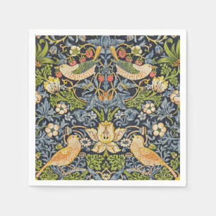 William Morris - Strawberry Thief Floral Pattern Napkin