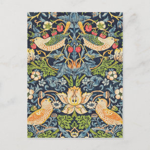 William Morris Strawberry Thief Floral Pattern Postcard