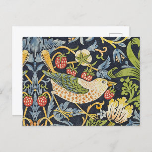 William Morris - Strawberry Thief Floral Pattern Postcard