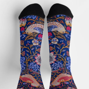 William Morris Strawberry Thief Floral Pattern Socks