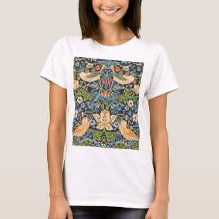William Morris Strawberry Thief Floral Pattern T-Shirt