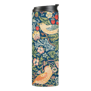 William Morris Strawberry Thief Floral Pattern Thermal Tumbler