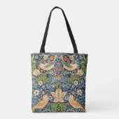 William Morris Strawberry Thief Floral Pattern Tote Bag (Back)