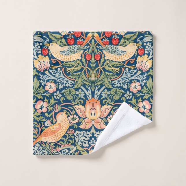 William Morris Strawberry Thief Floral Pattern Wash Cloth (Wash Cloth)