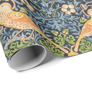 William Morris Strawberry Thief Floral Pattern Wrapping Paper