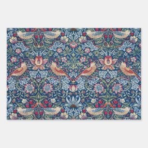William Morris  Strawberry Thief Floral Pattern Wrapping Paper Sheet