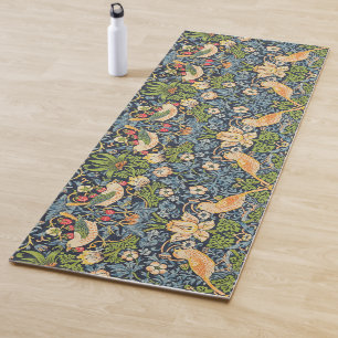 William Morris Strawberry Thief Floral Pattern Yoga Mat