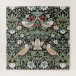 William Morris Strawberry Thief I Black Birds Jigsaw Puzzle<br><div class="desc">Adapted from a William Morris Floral pattern,  Strawberry Thief with a black background of birds,  flowers and berries.</div>