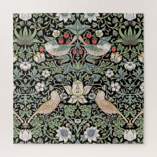 William Morris Strawberry Thief I Black Birds Jigsaw Puzzle