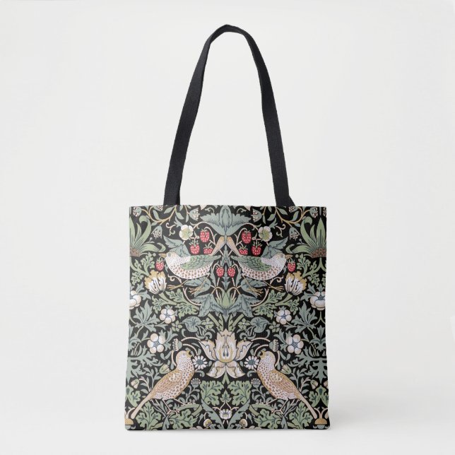 William Morris Strawberry Thief I Black Birds Tote Bag (Front)