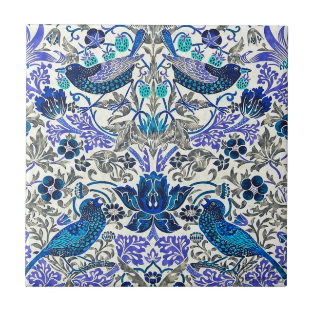 William Morris Strawberry Thief - Inverted Ceramic Tile (Front)