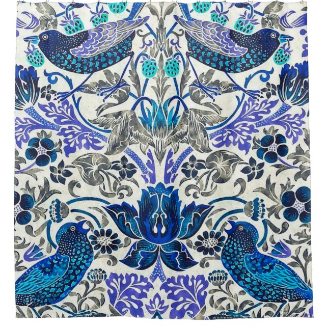 William Morris Strawberry Thief - Inverted Shower Curtain (Front)