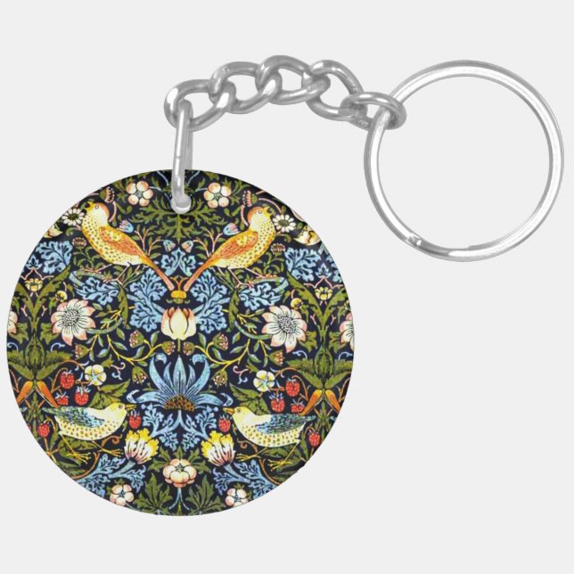 William Morris - Strawberry Thief,  Key Ring (Back Left)