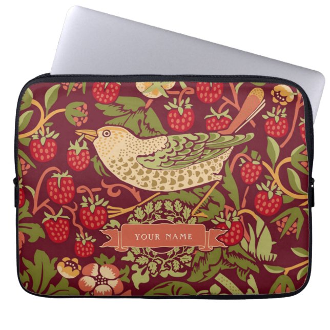 William Morris Strawberry Thief Laptop Sleeve (Front)