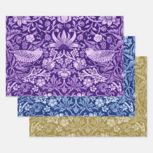 William Morris, Strawberry Thief Monotone Wrapping Paper Sheet