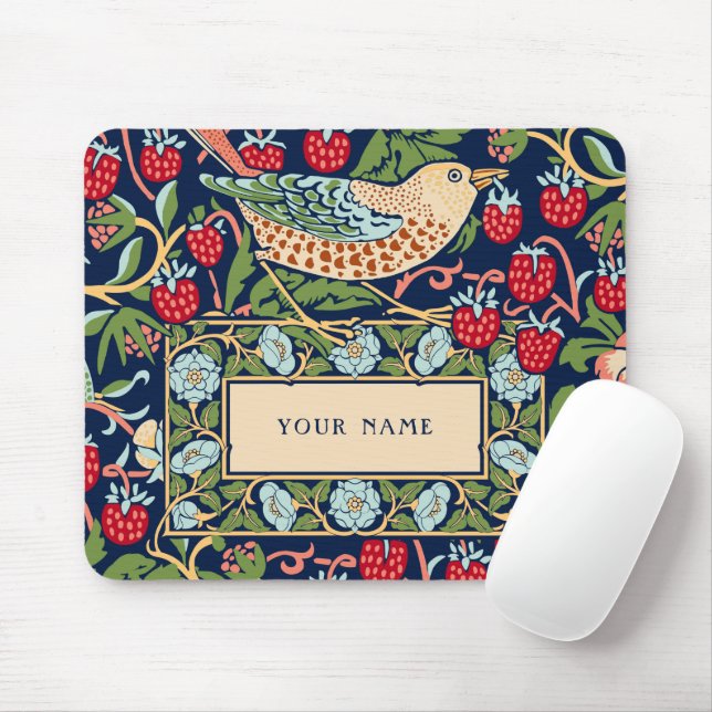 William Morris Strawberry Thief Mouse Pad (With Mouse)