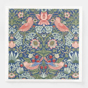 William Morris Strawberry Thief Navy Coral Napkin