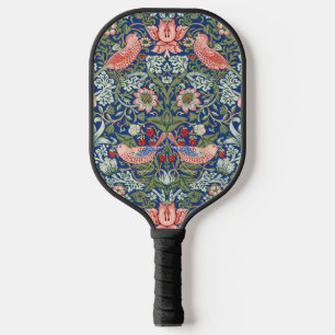 William Morris Strawberry Thief Navy Coral Pickleball Paddle