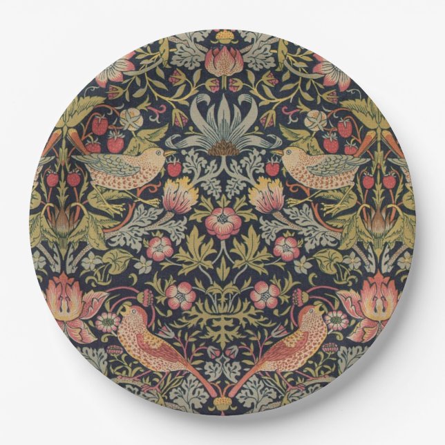 William Morris Strawberry Thief paper plates  (Front)