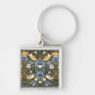 William Morris - Strawberry Thief pattern Key Ring