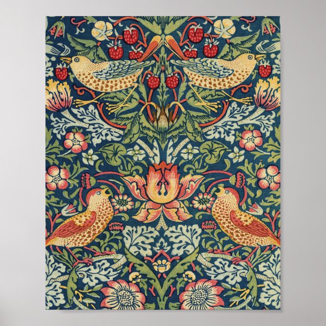 William Morris Strawberry Thief Restored Version Poster (Front)
