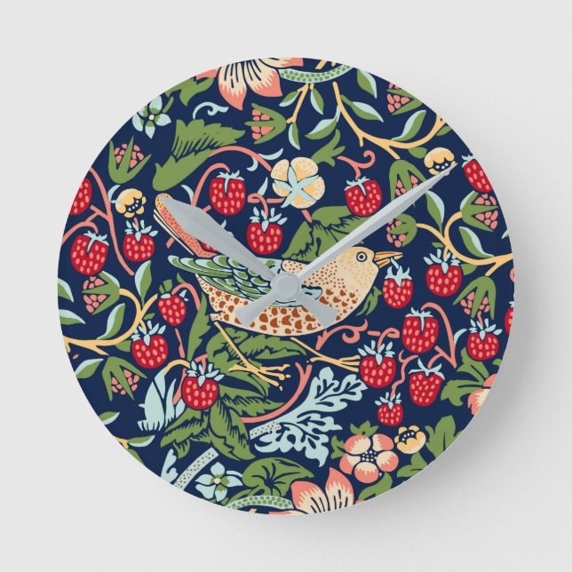 William Morris Strawberry Thief Round Clock (Front)