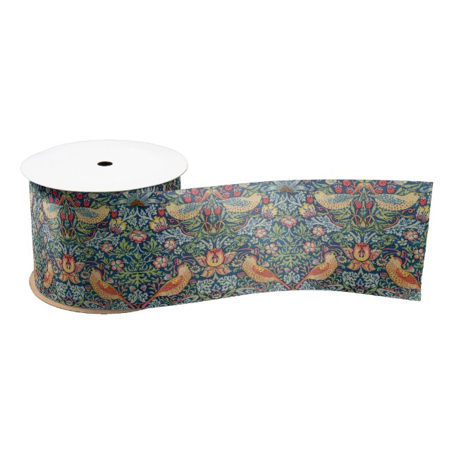 William Morris - Strawberry Thief Satin Ribbon (Spool)