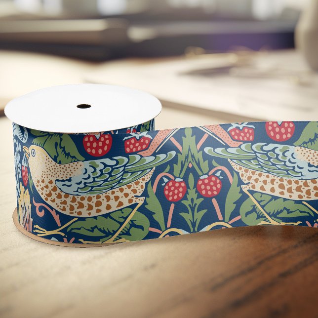 William Morris Strawberry Thief Satin Ribbon (Creator Uploaded)