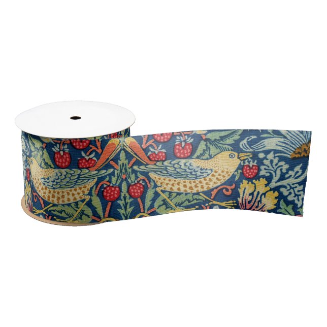 William Morris - Strawberry Thief Satin Ribbon (Spool)