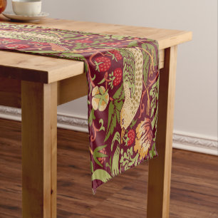 William Morris Strawberry Thief Satin Ribbon Short Table Runner