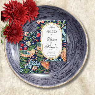 William Morris Strawberry Thief Save the Date Invitation
