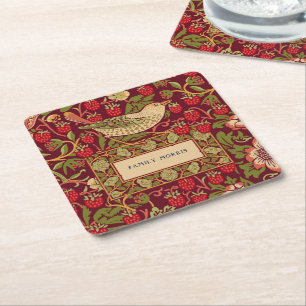 William Morris Strawberry Thief Square Paper Coast Coaster