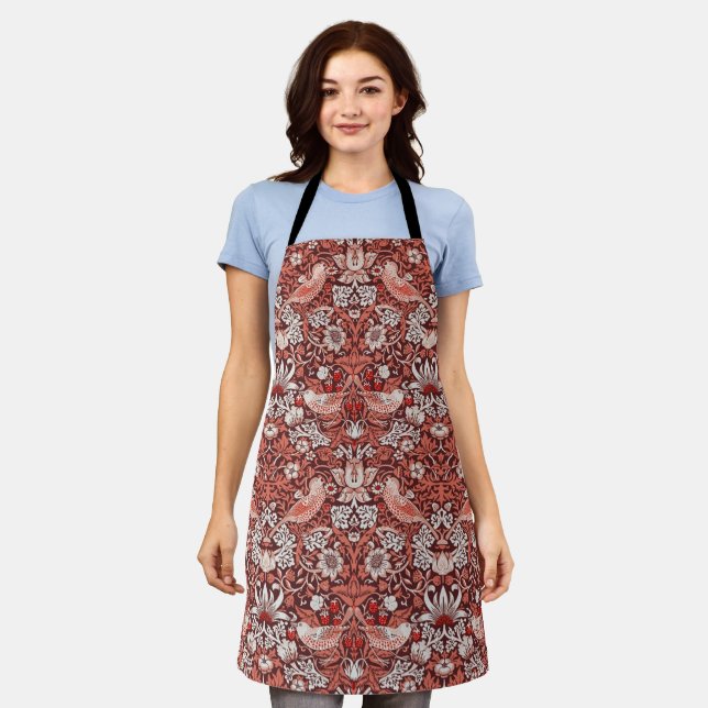 William Morris Strawberry Thief Terracotta Bird Apron (Worn)