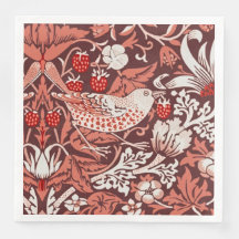 William Morris Strawberry Thief Terracotta Bird