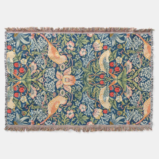 William Morris Strawberry Thief Throw (Front)