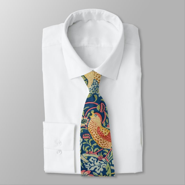 William Morris - Strawberry Thief Tie (Tied)