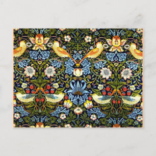 William Morris: Strawberry Thief vintage design Postcard
