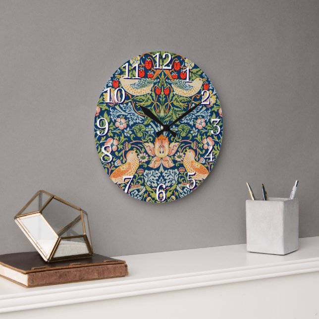 William Morris Strawberry Thief Wall Clock (Office)