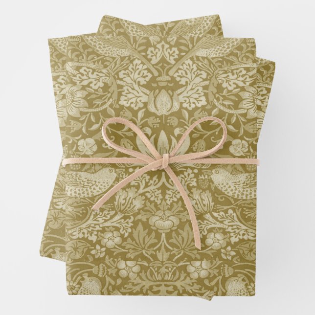 William Morris, Strawberry Thief Wrapping Paper Sheet (In situ)
