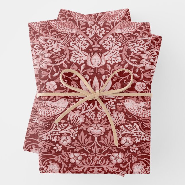 William Morris, Strawberry Thief Wrapping Paper Sheet (In situ)