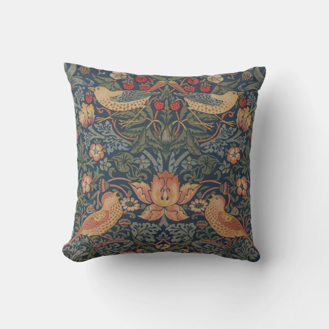 William Morris Strawberry Thieves Birds Cushion (Front)